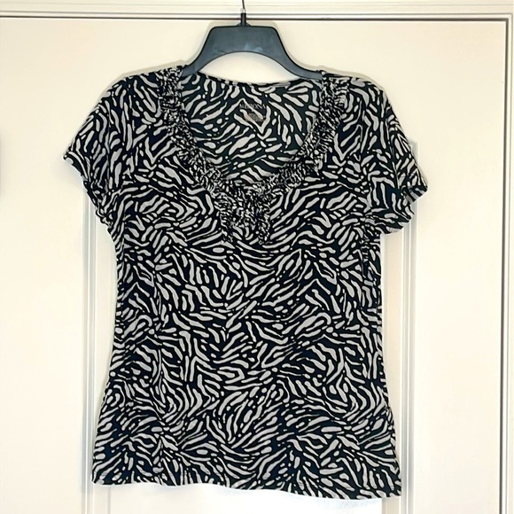 Merona Tops - Merona Black & White Sheer Top Size XL